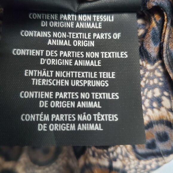 Salvatore Ferragamo Blouse Button Up Animal Print Tie Neck Brown Size 40 Silk - Picture 6 of 7